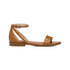 Sandali bassi color cuoio con cinturino alla caviglia e dettagli oro Lora Ferres, Donna, SKU w041000382, Immagine 0